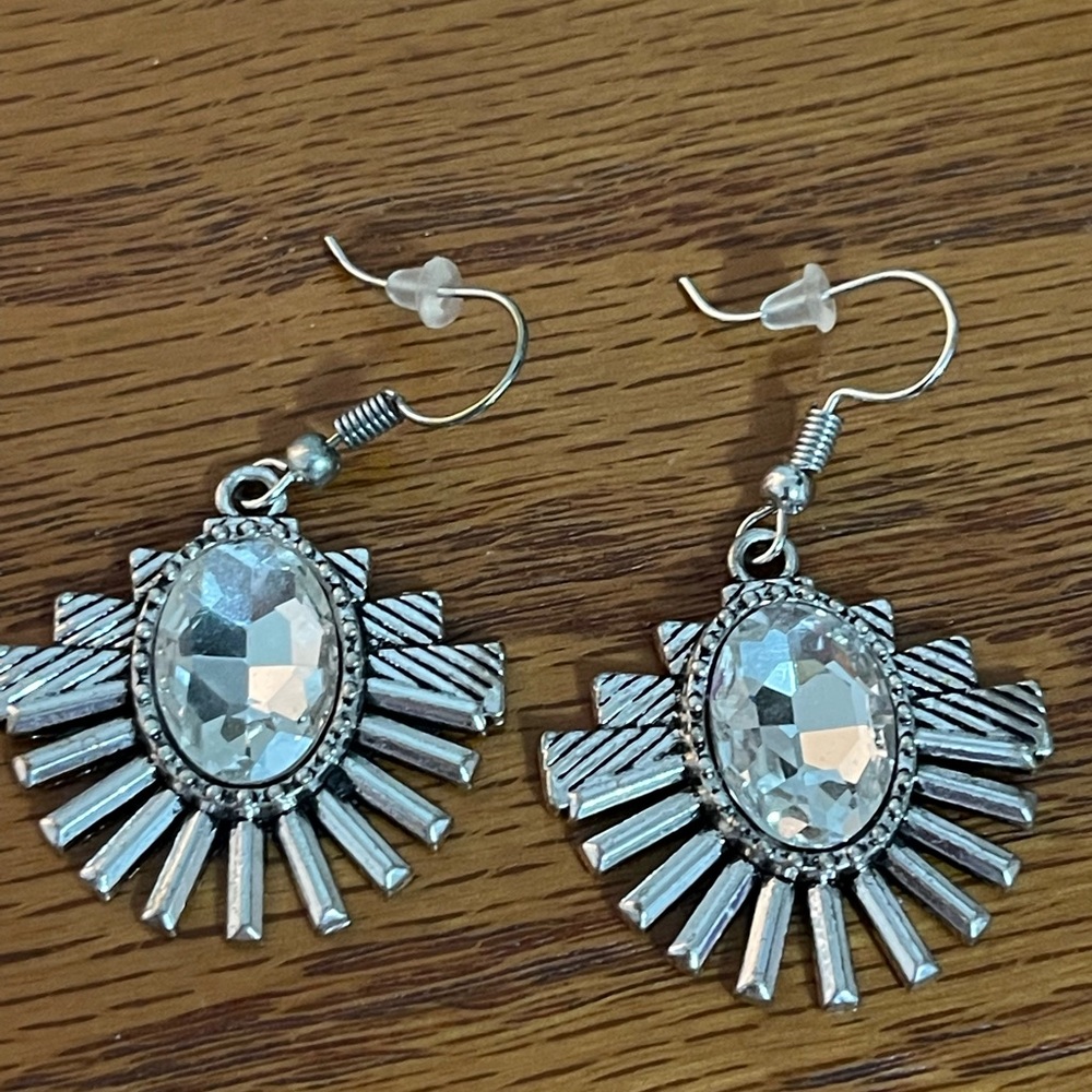 Beautiful white stone earrings